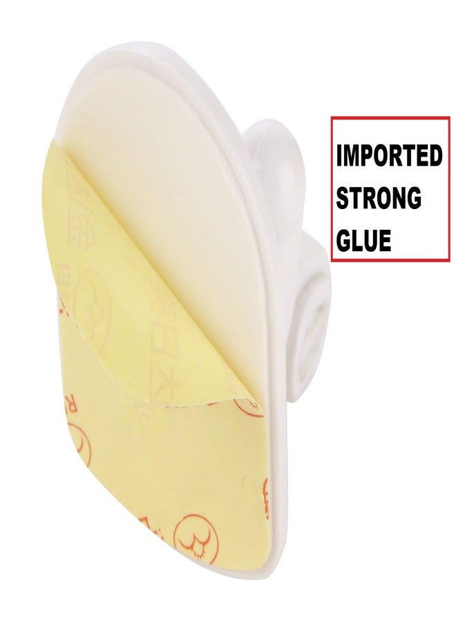 DOCOSS -Pack of 8-Nail Free Self Adhesive Wall Hooks for Hanging Clothes,Towel Hanger Wall Sticker Hooks for Bathroom, Kitchen- Holds Upto 1 kg (White), Pvc - Image 3